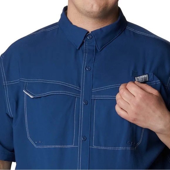 Columbia PFG Low Drag Offshore Short Sleeve Button Front Shirt Carbon - Picture 4 of 15